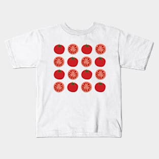 Funny Tomatoes Watercolor Summer Foodie Kids T-Shirt